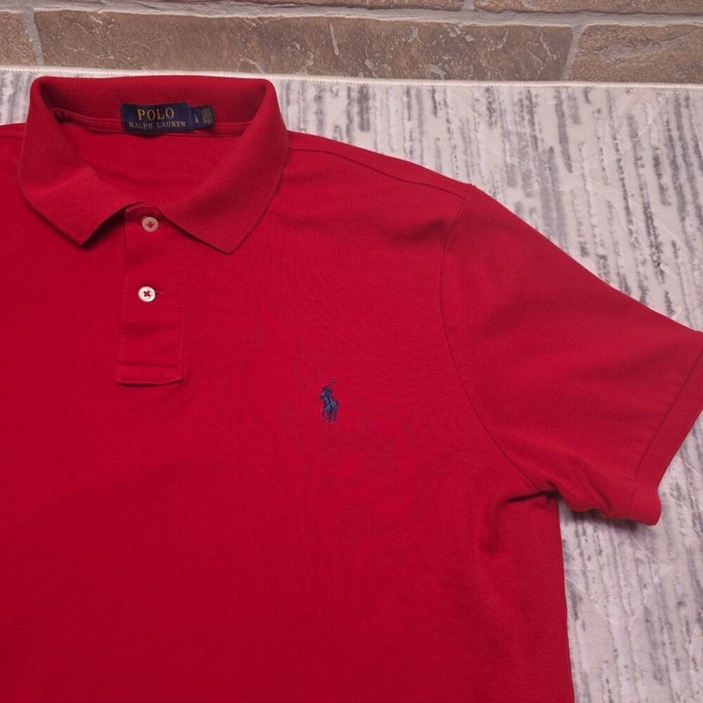 Ralph Lauren Polo Shirt Mens Red Pony Casual Short Sleeve